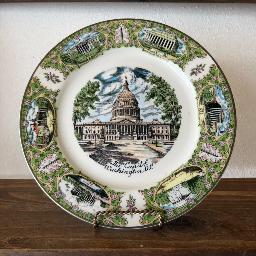 Vintage Washington DC Capitol Decorative Plate Made in Japan Souvenir Wall Decor